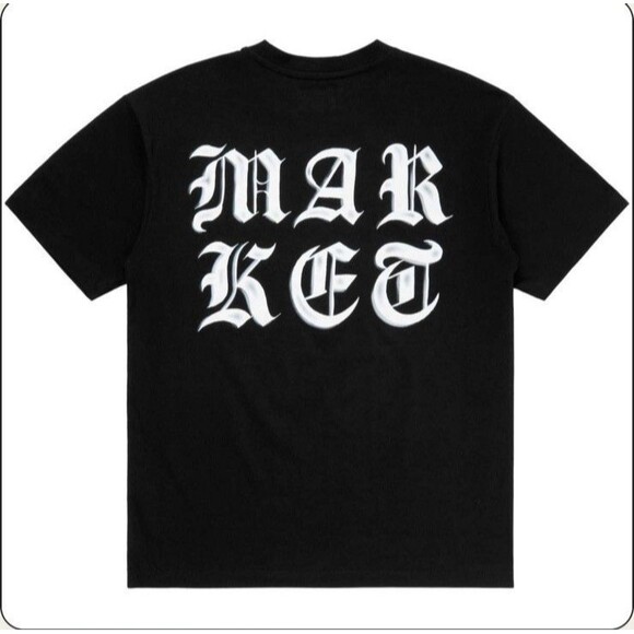 Market Market x Not Urz Old English T-Shirt Black Men’s S/S Graphic Tee Size XL - Picture 2 of 5